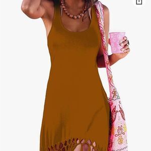 Pinziko caramel colored cover-up 